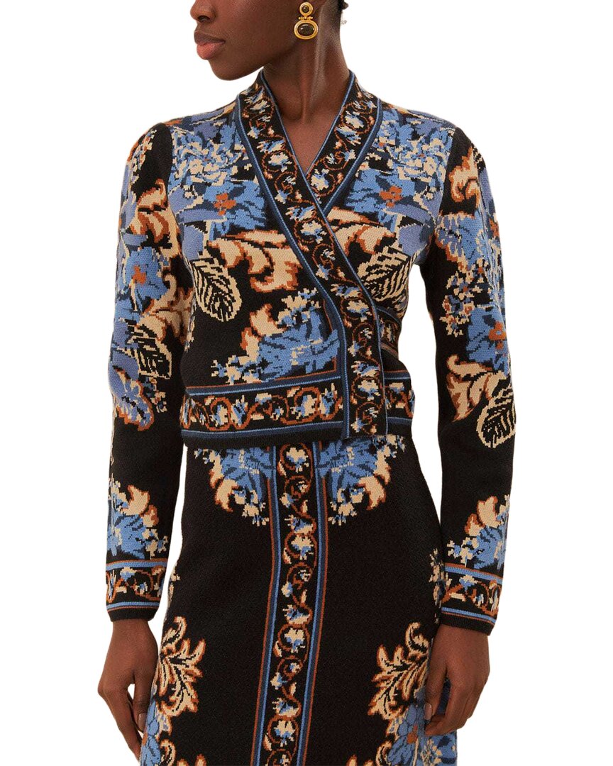Farm Rio Tapestry Knit Wrap Blouse
