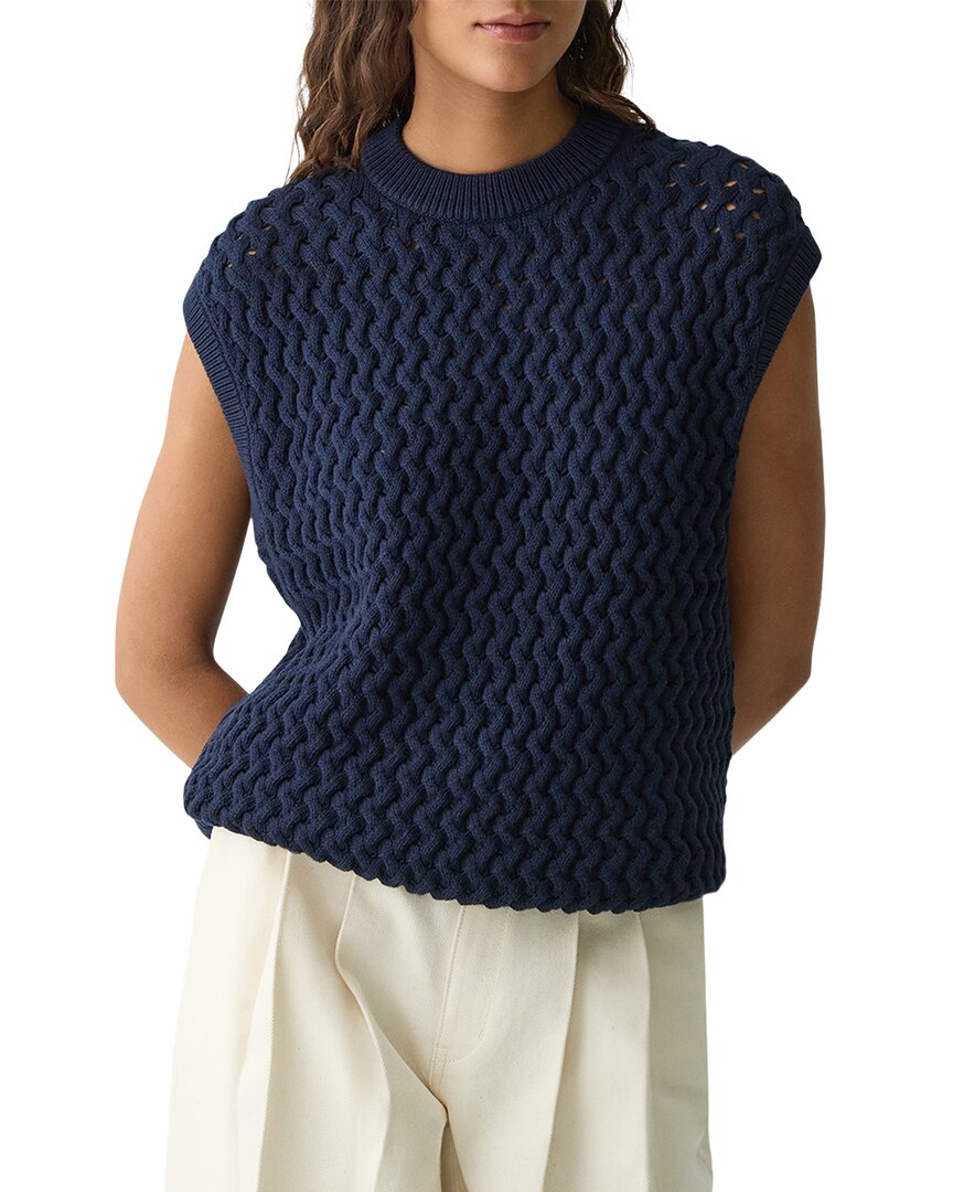 Theory Sleeveless Knit Vest In Blue