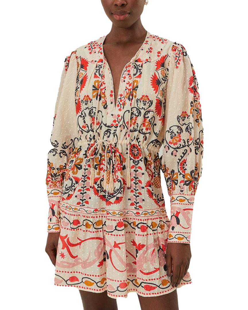 Farm Rio Cream Cashew Mandala Mini Dress In White