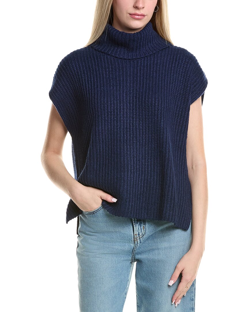 Splendid Rosalie Cowl Neck Wool-blend Sweater In Blue