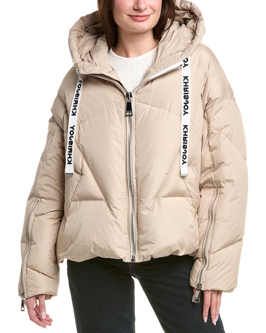 Khrisjoy Khris Knitted Puffer Jacket In Brown