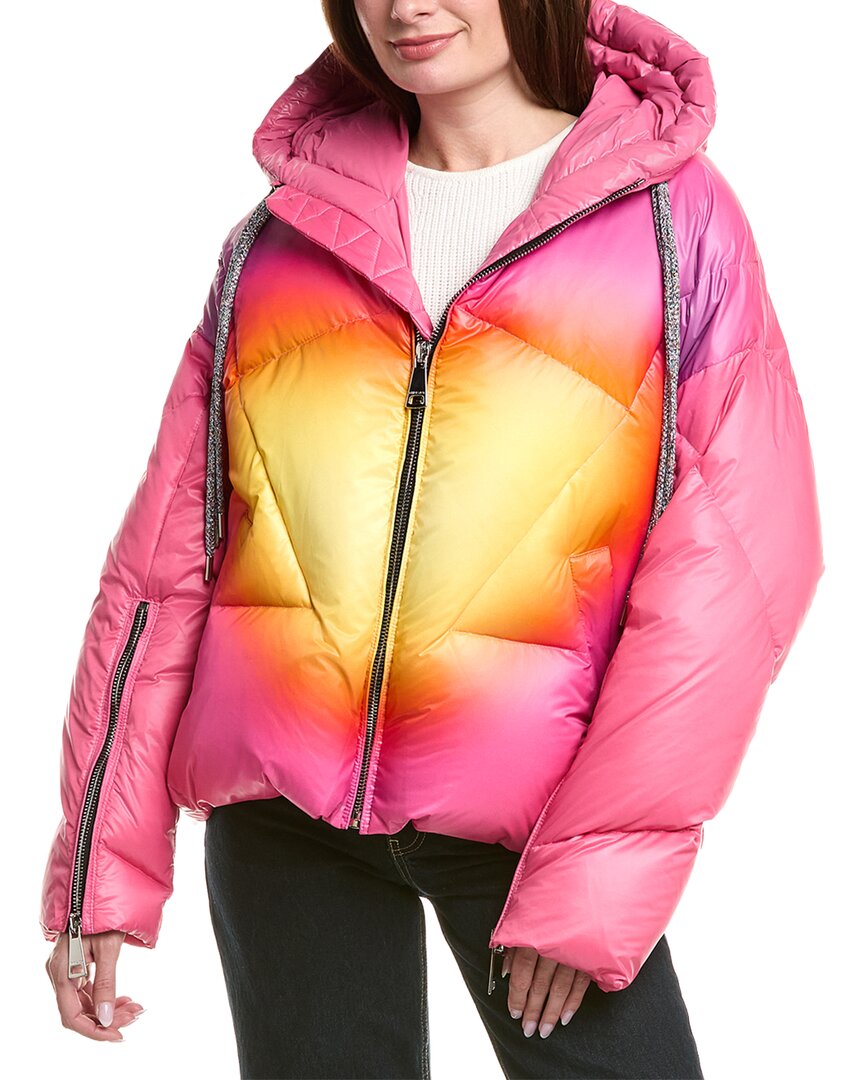 Khrisjoy Khris Iconic Heart Puffer Jacket In Pink