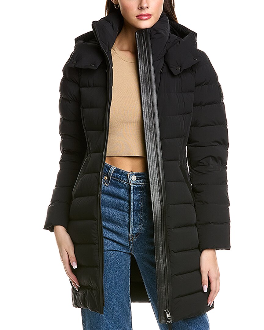 Mackage Farren Leather-trim Down Coat In Black