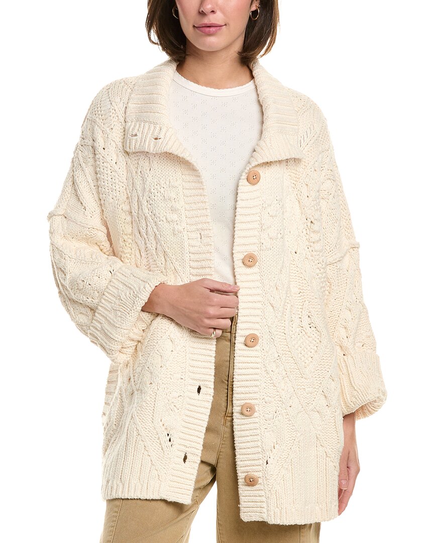 Free People Heart You Cardigan In White