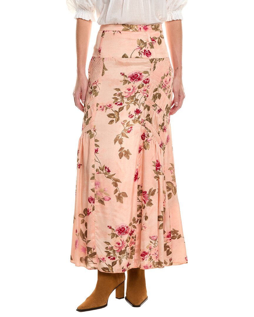 Free People Rowan Maxi Skirt In Floral Mauve In Pink