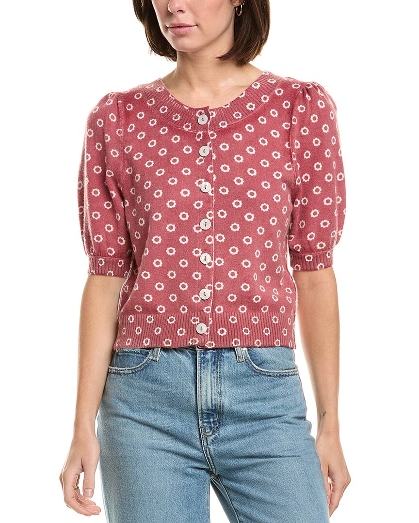 Free People Isla Pattern Wool & Cashmere-blend Cardigan In Red