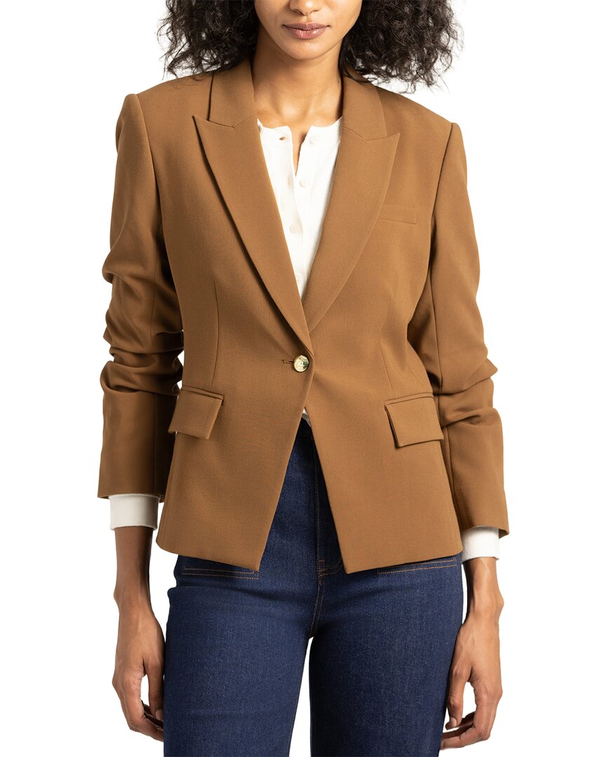 Derek Lam 10 Crosby Ralph Ruched Jacket In Brown