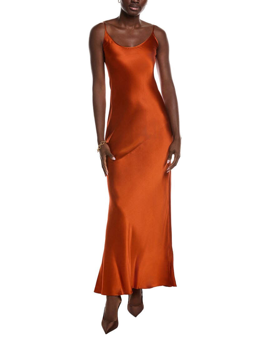 L'agence Charmaine Silk Gown In Orange