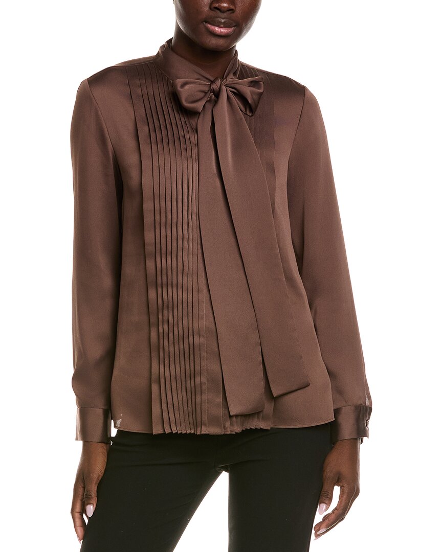 Lafayette 148 New York Iris Blouse In Brown