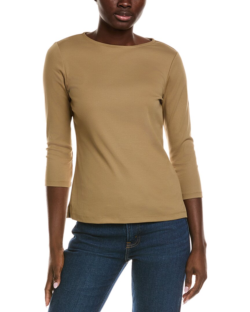 Lafayette 148 New York Carver T-shirt In Brown