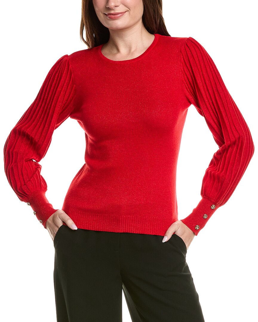 Nanette Lepore Nanette Ribbed Pullover Sweater In Red