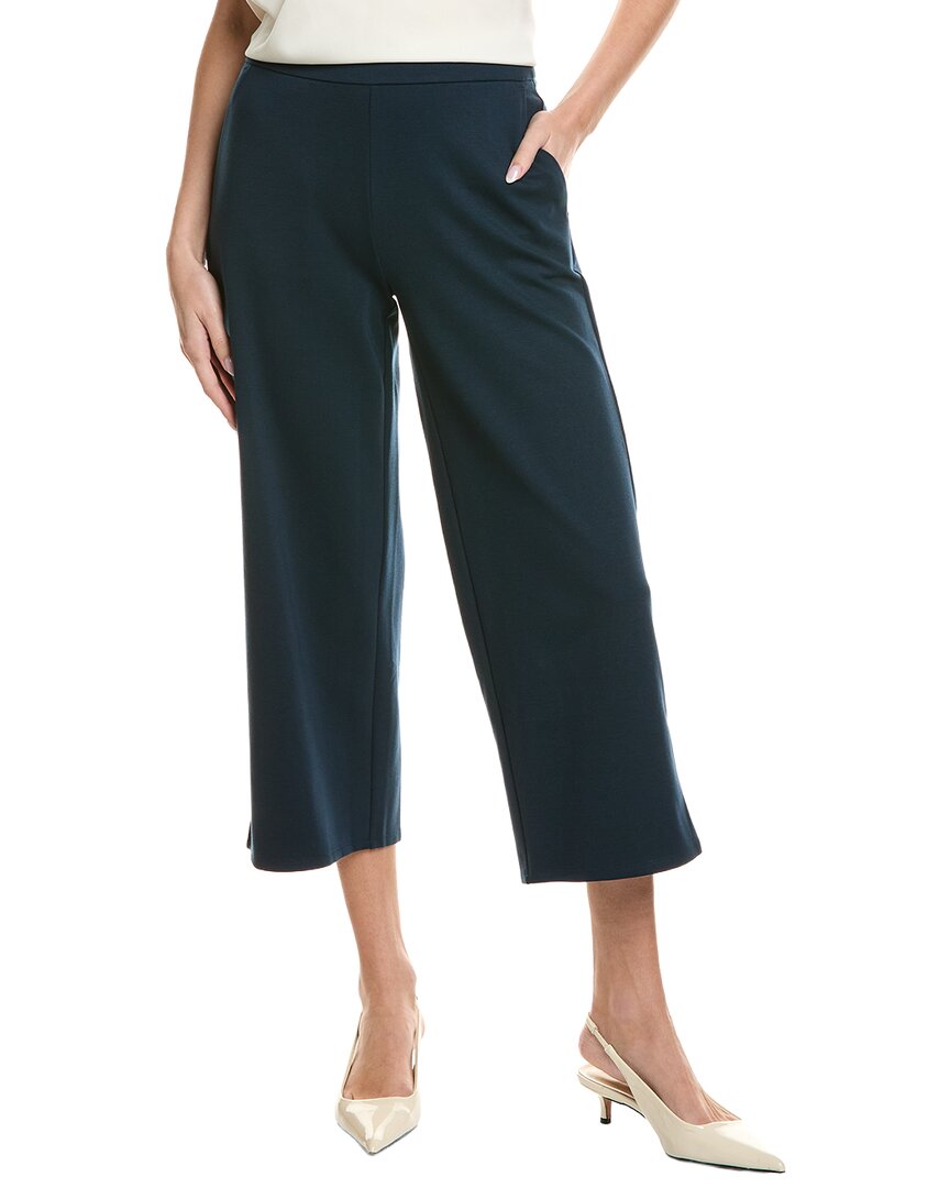 Eileen Fisher Petite Wide Ankle Pant In Blue