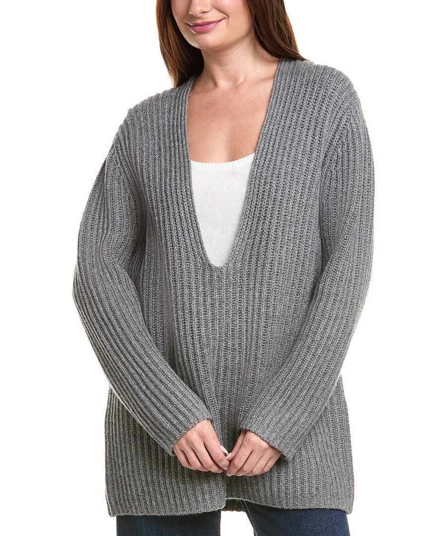 Leset Emma Deep V-neck Wool & Cashmere-blend Sweater In Grey