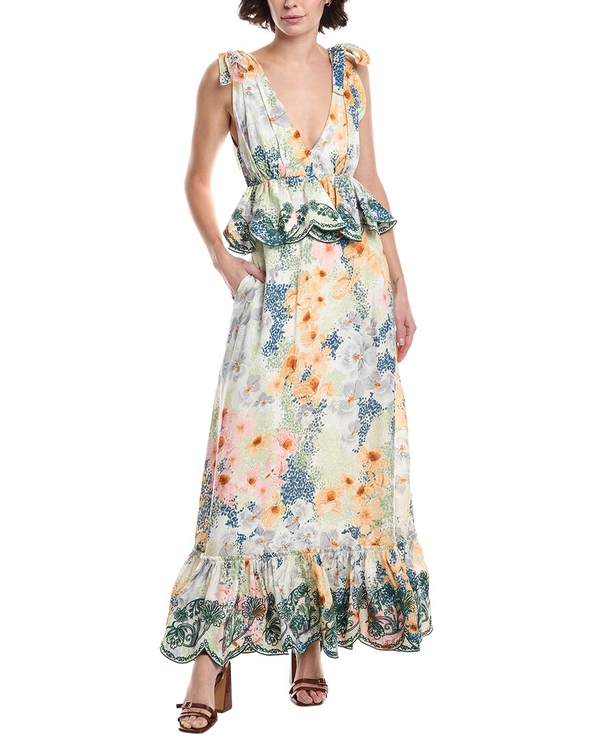 Agua By Agua Bendita Florecer Linen Maxi Dress Women's | eBay