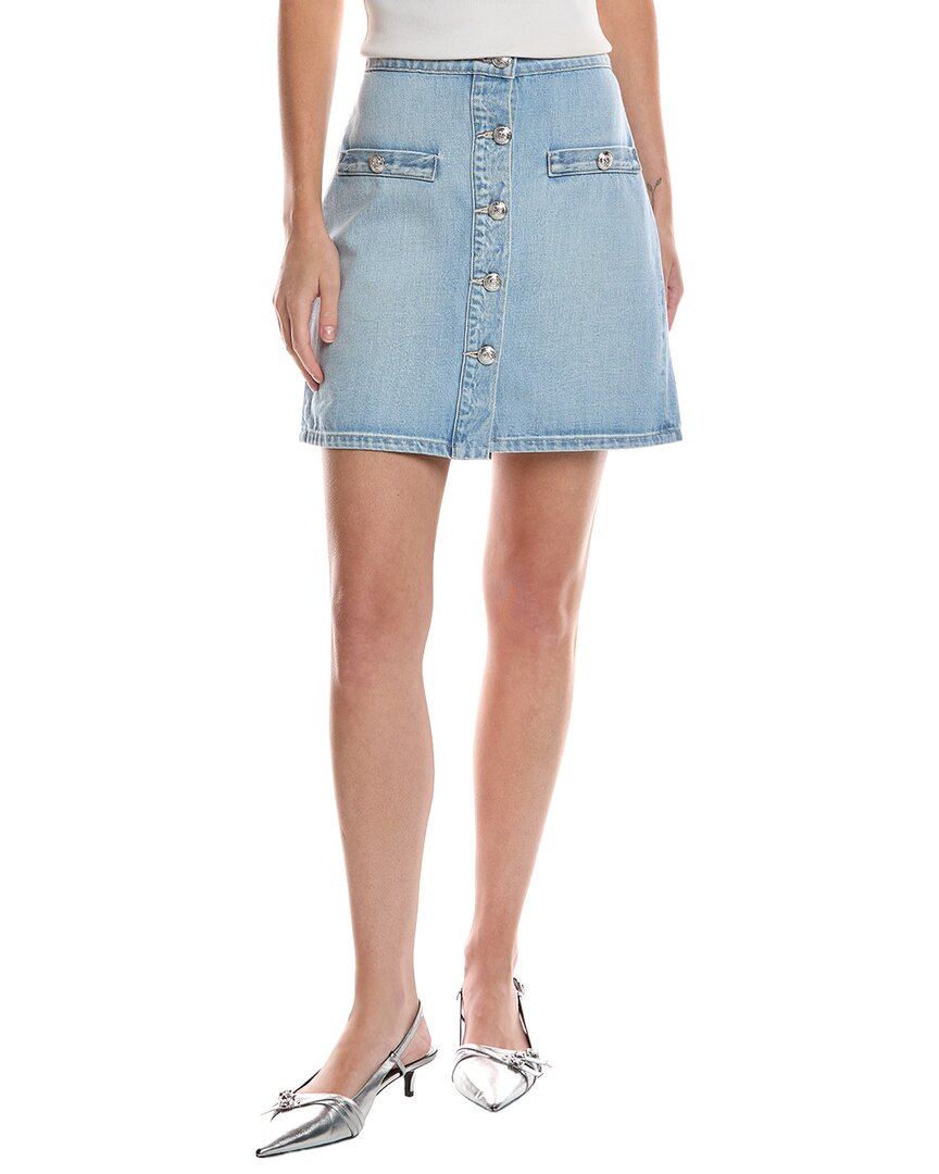 L'agence Kris Button Front Mini Skirt In Blue