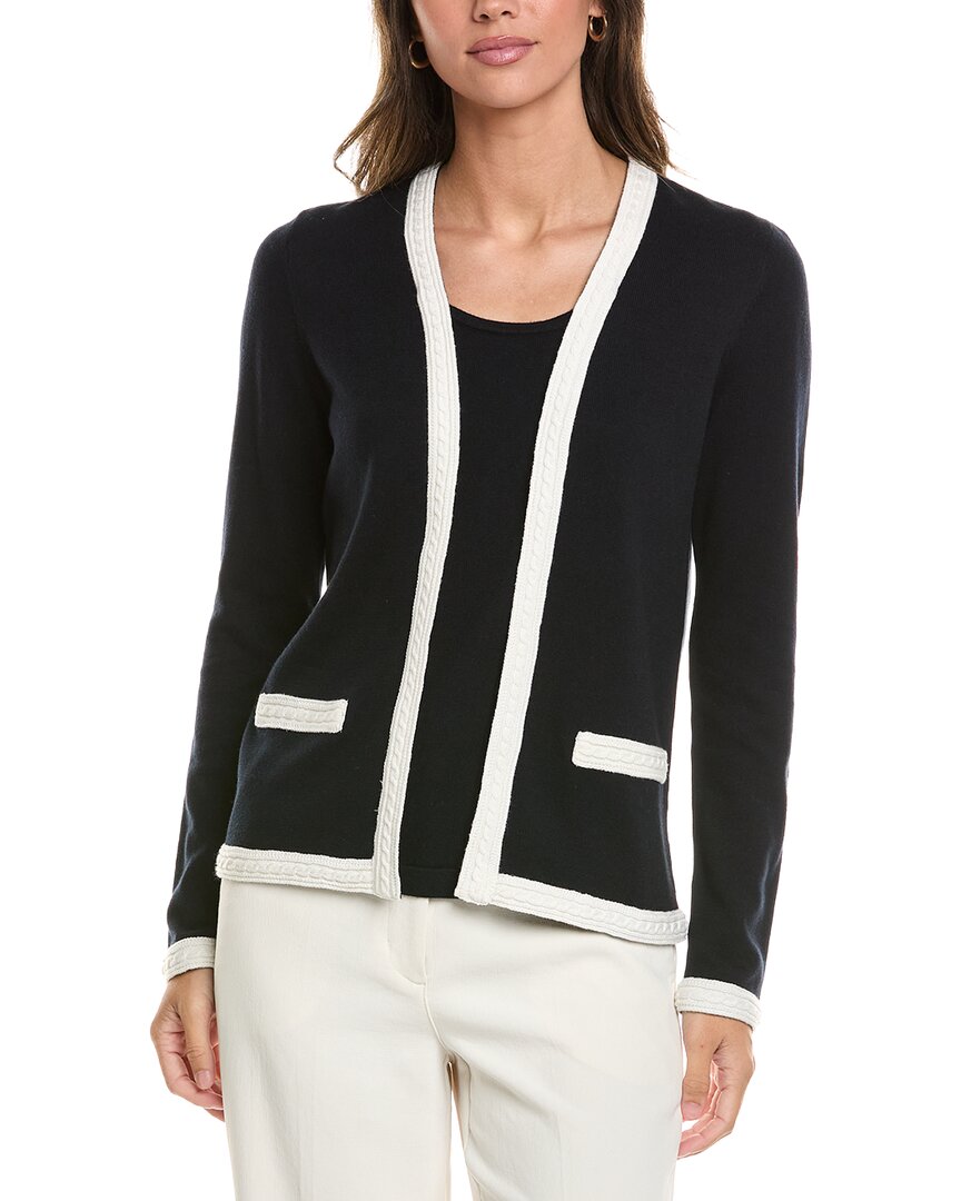 St John St. John Twofer Cashmere-blend Tank Cardigan In Navy