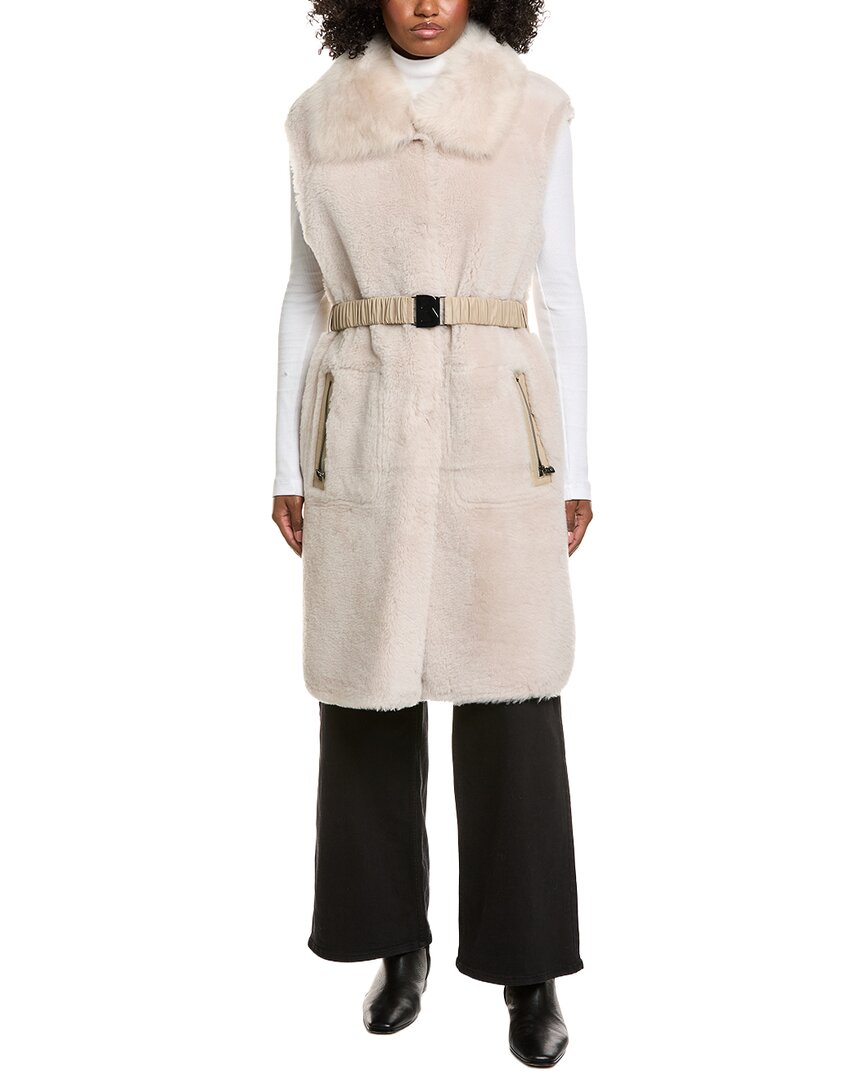 Bogner Palma Reversible Shearling Vest In Pink