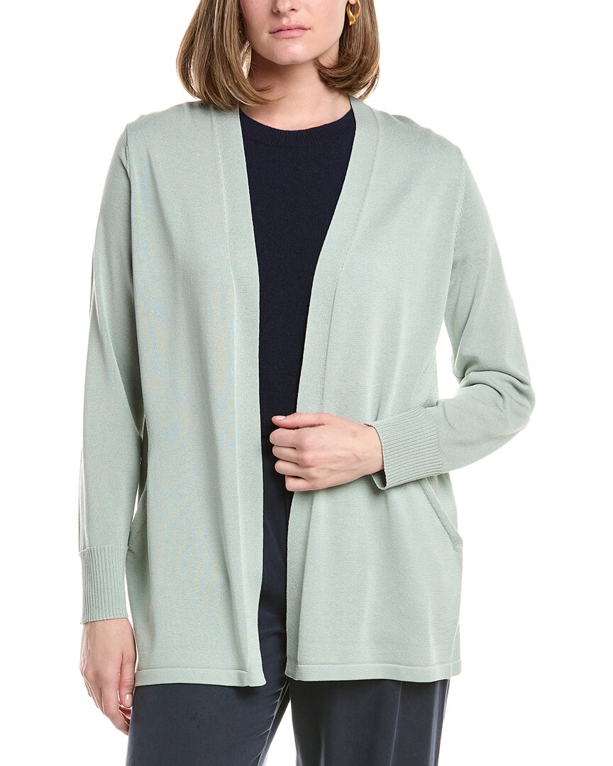 Anne Klein Pocket Cardigan In Blue