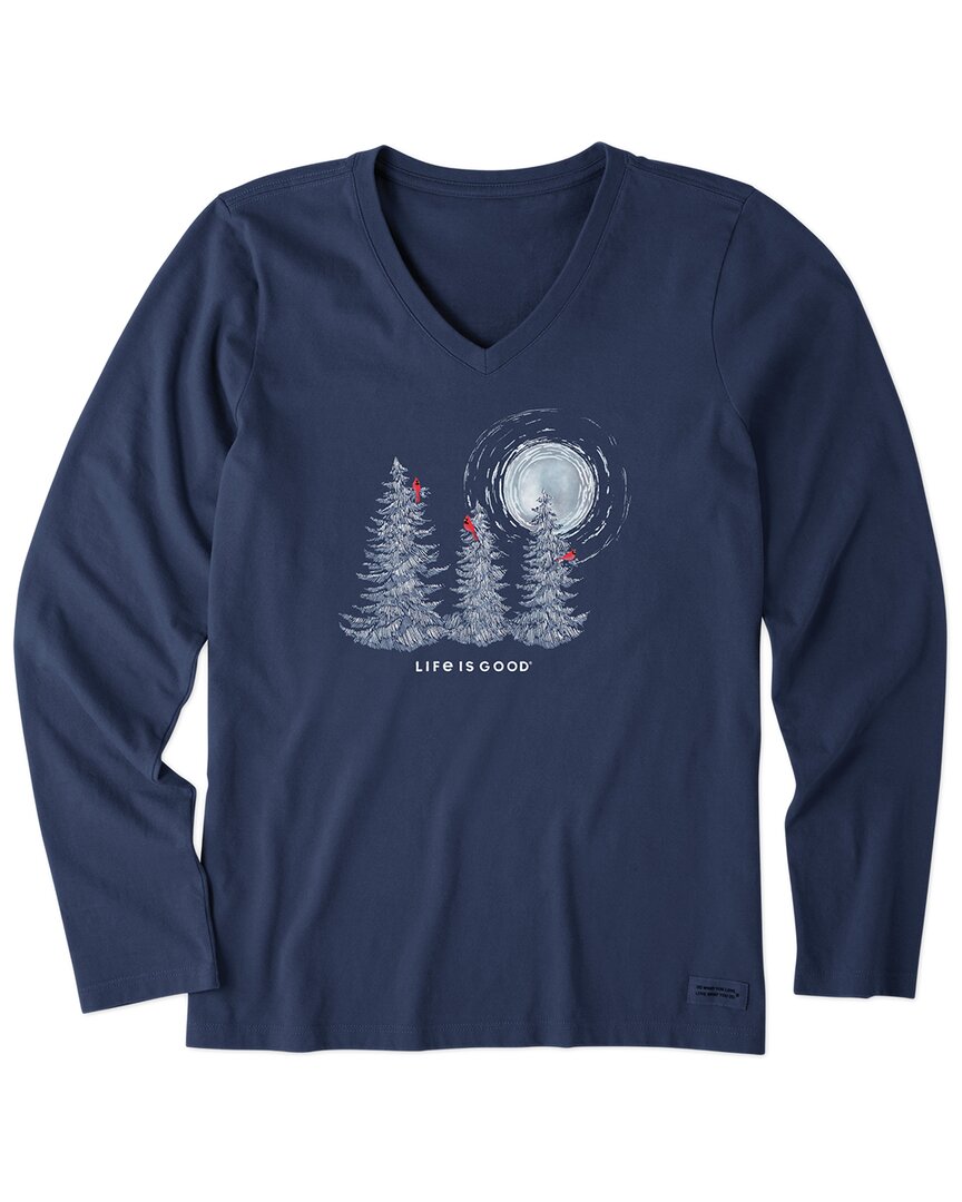 Life Is Good ® Long Sleeve V-neck T-shirt In Blue
