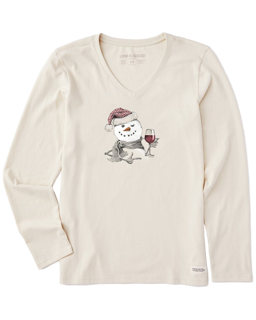 Life Is Good ® Long Sleeve V-neck T-shirt In Neutral