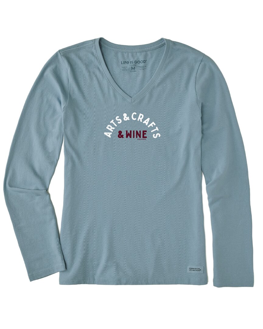 Life Is Good ® Long Sleeve V-neck T-shirt In Blue