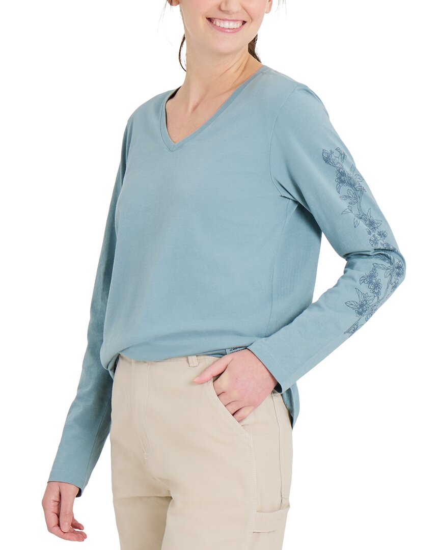 Life Is Good ® Long Sleeve V-neck T-shirt In Blue