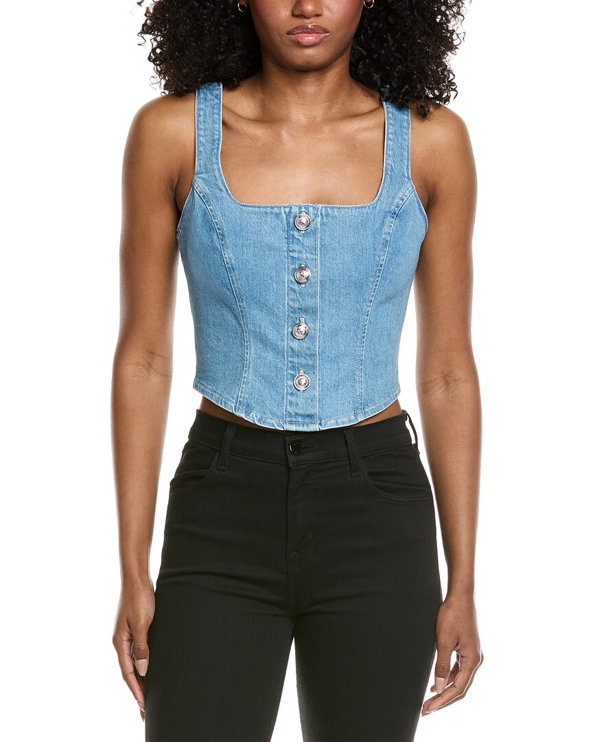 L'agence Saga Button Front Tank In Blue