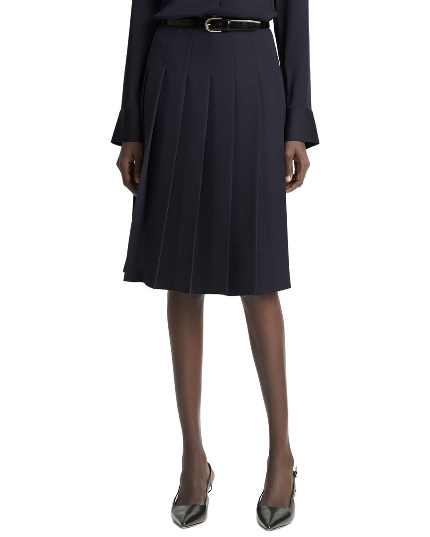 Vince Pleated Short Skirt In Blue