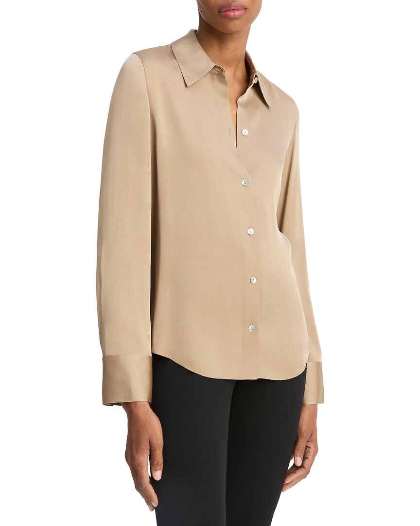 Vince Slim Fit Classic Shirt In Nude