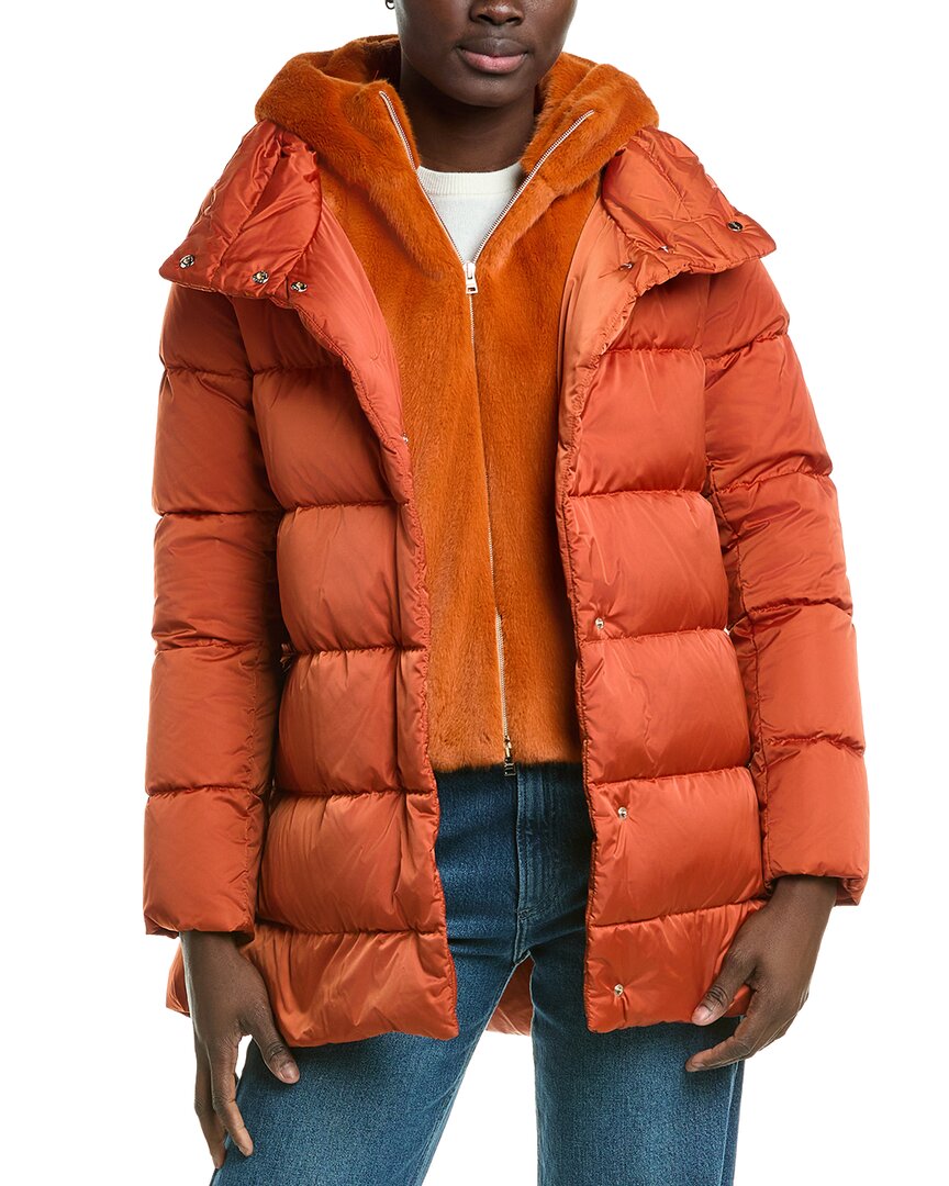 Herno Puffer Down Coat In Orange