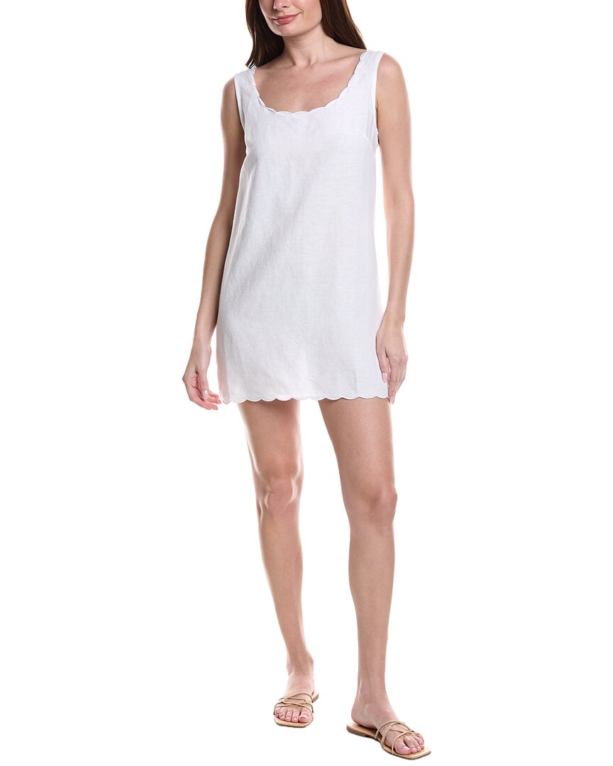 Onia Air Scallop Linen-Blend Shift Dress Women's | eBay