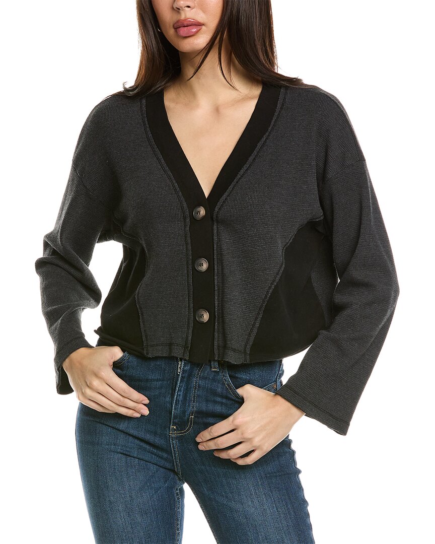 Project Social T Seams Right Thermal Cardigan In Black