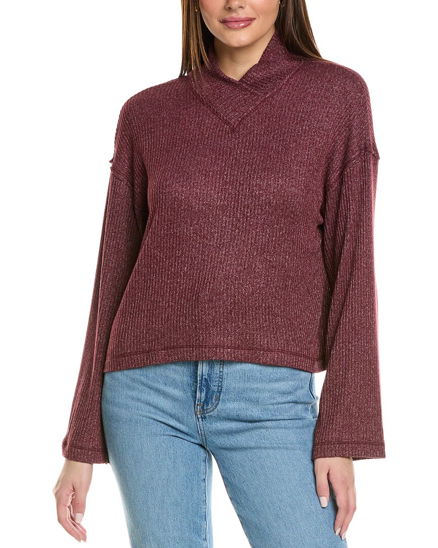 Project Social T Foster Mock Sweater In Purple