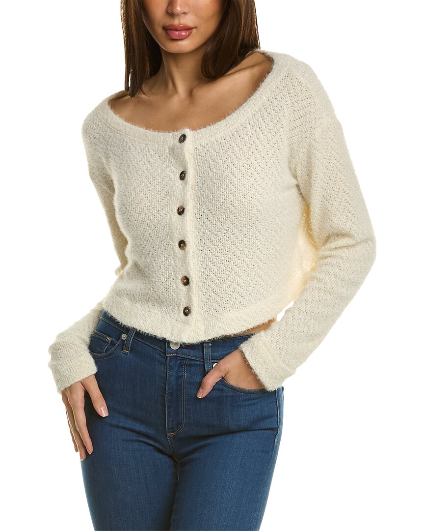 Project Social T Paulina Chenille Cardigan In Yellow