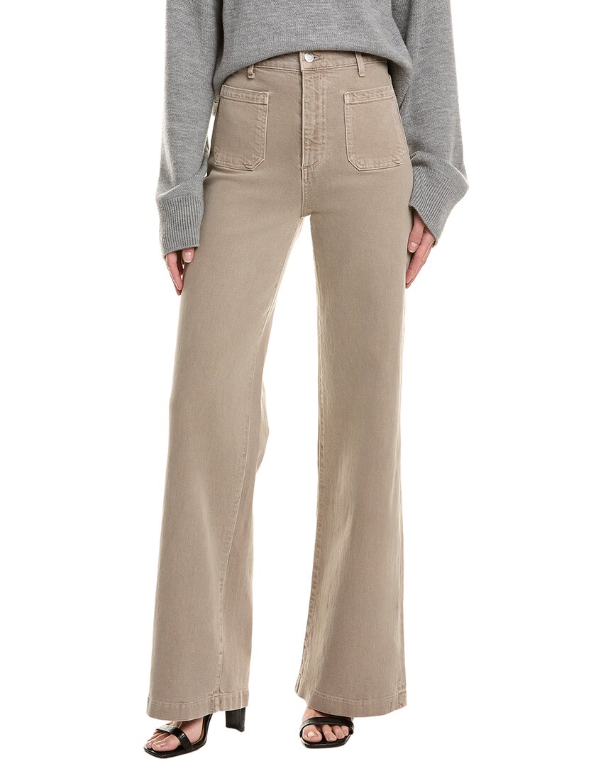 Le Jean Virginia Sandstone Wide Leg Jean In Neutral