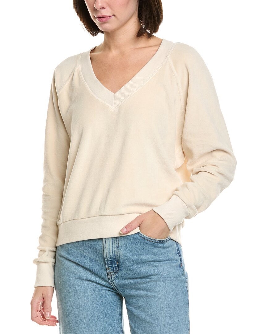 Perfectwhitetee Velour V-neck Sweatshirt In Neutral