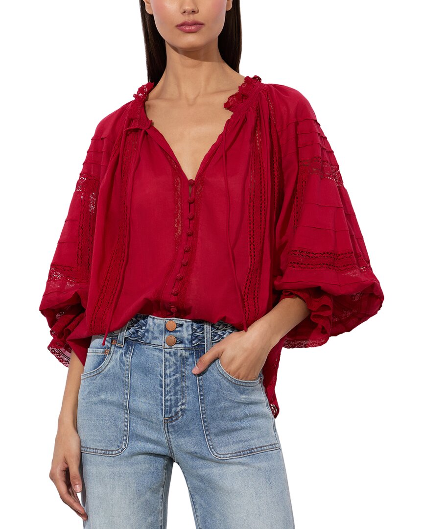 Alice And Olivia Alice + Olivia Josephine Blouse In Red