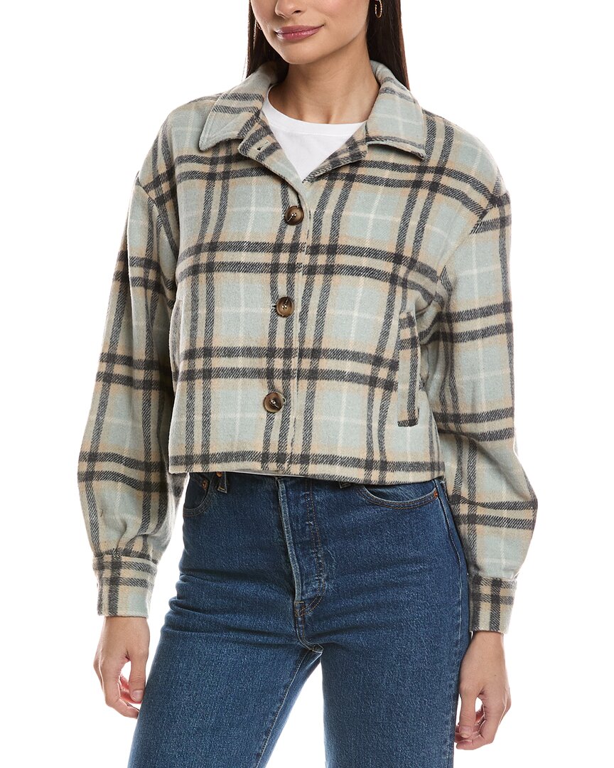 Oat New York Cropped Plaid Jacket In Gray