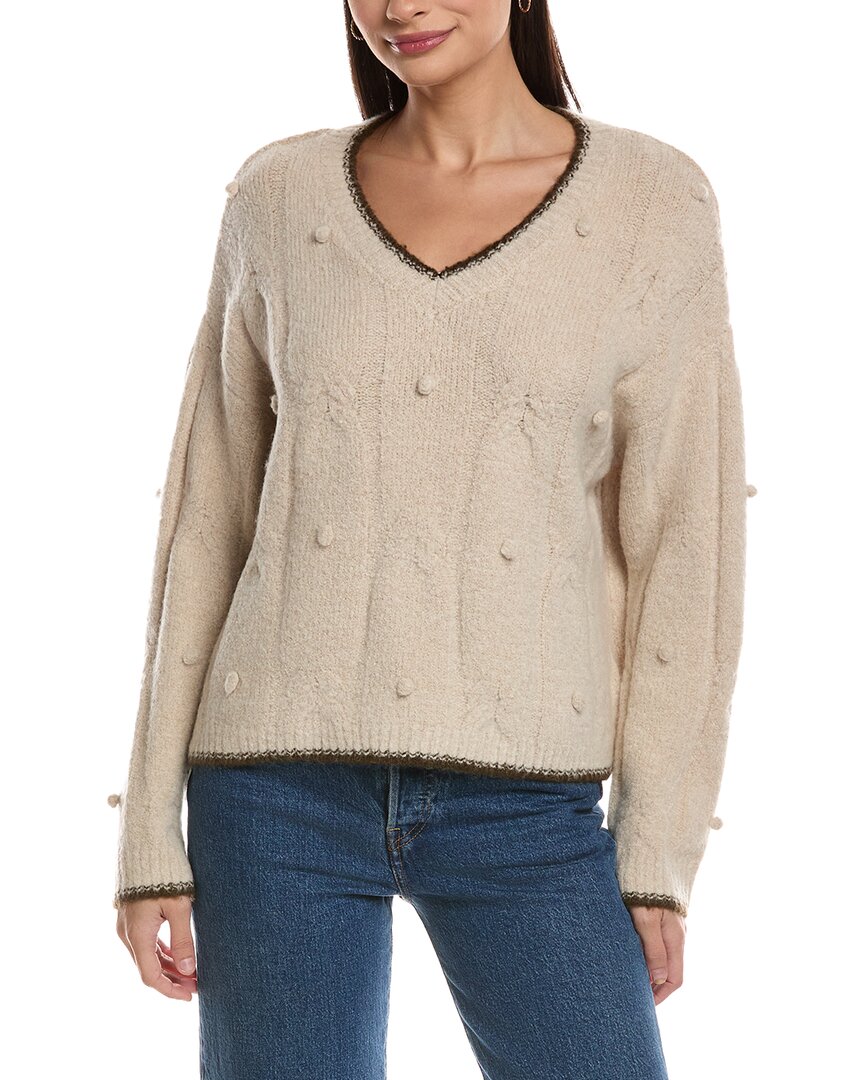 Oat New York Pom Sweater In White