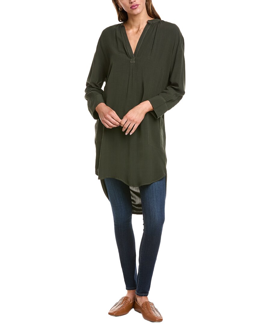 Michael Stars Split Neck Tunic In Green