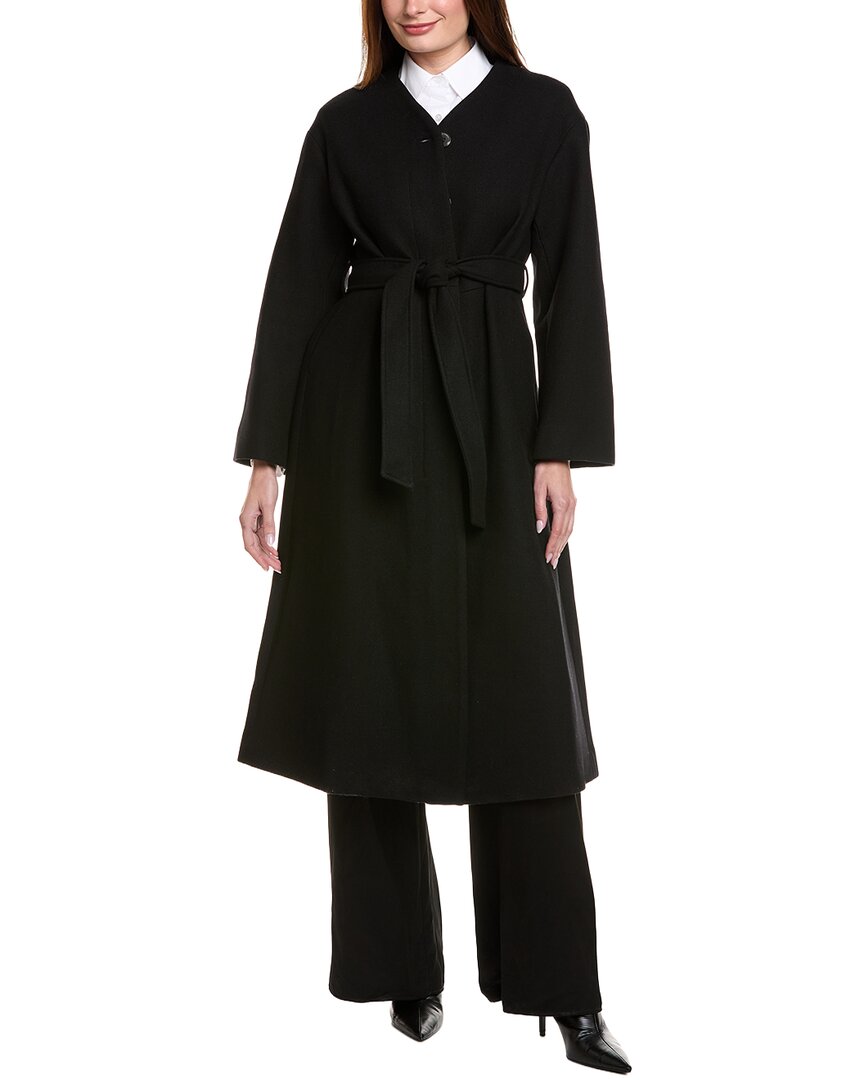 Marimekko Formal Wool-blend Trench Coat In Black