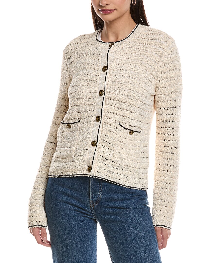 Rag & Bone Daria Cable-knit Cotton-blend Cardigan In White