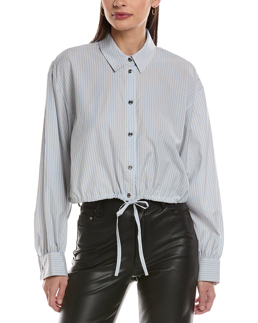 Rag & Bone Georgie Stripe Poplin Shirt In Gray