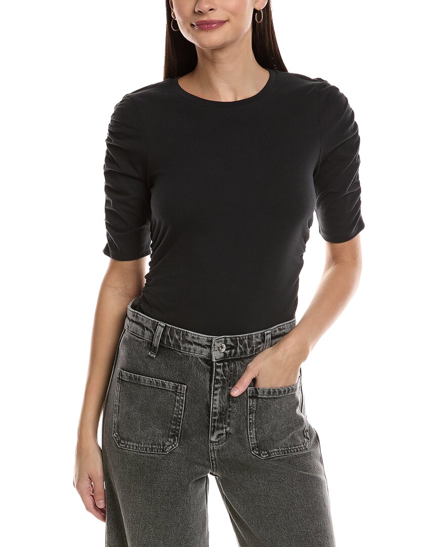 Rag & Bone Juliet Shirred T-shirt In Black