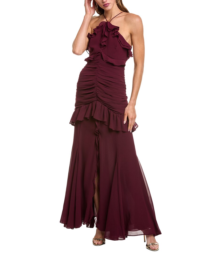 Astr The Label Sandora Maxi Dress In Burgundy