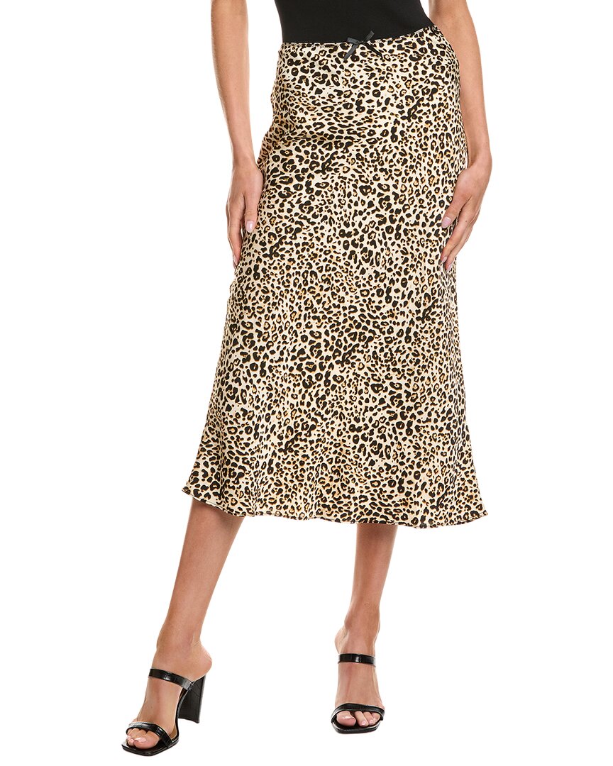 Astr The Label Satin A-line Skirt In Animal Print