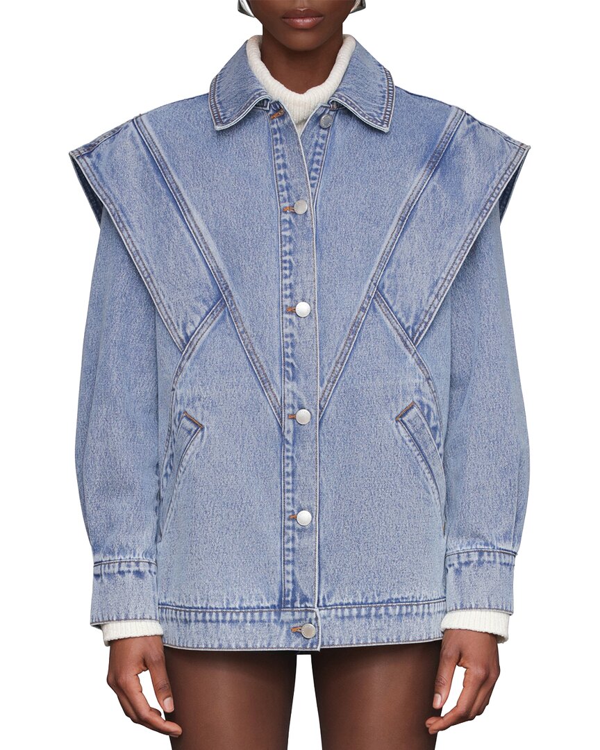 Avec Les Filles Oversized Seamed Jacket In Blue