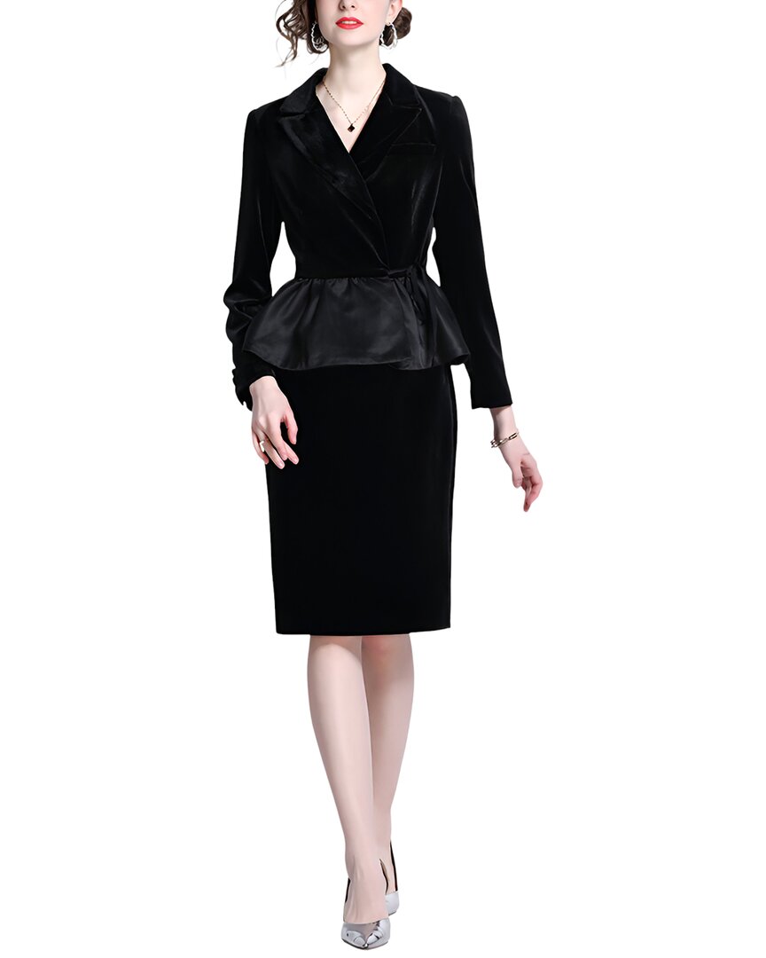 Dza 2pc Blazer & Skirt Set In Black
