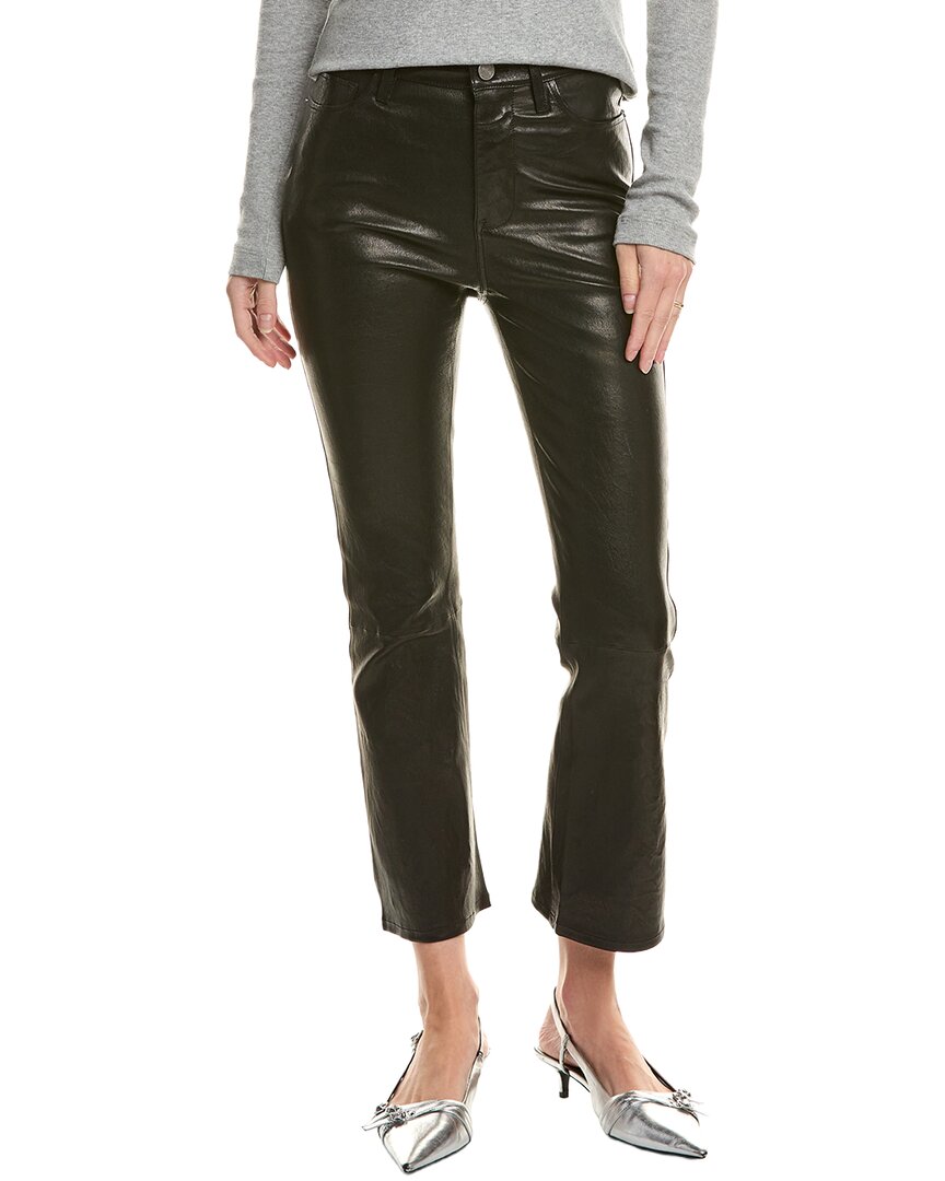 Frame Le Crop Leather Washed Black Mini Boot Jean In Brown