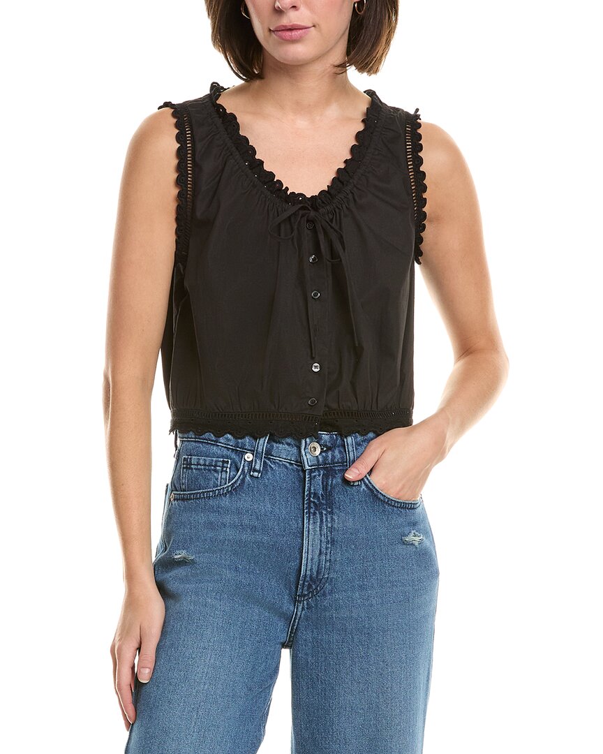 Le Jean Eyelet Cami In Black